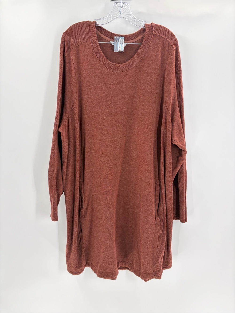 Athleta balance comfortable lounge dress long sleeve brown cozy dress size 3x
